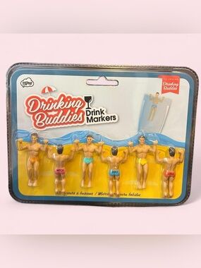 Drink Markers - Men Swim Figure Set (Yellow, Blue, Pink)